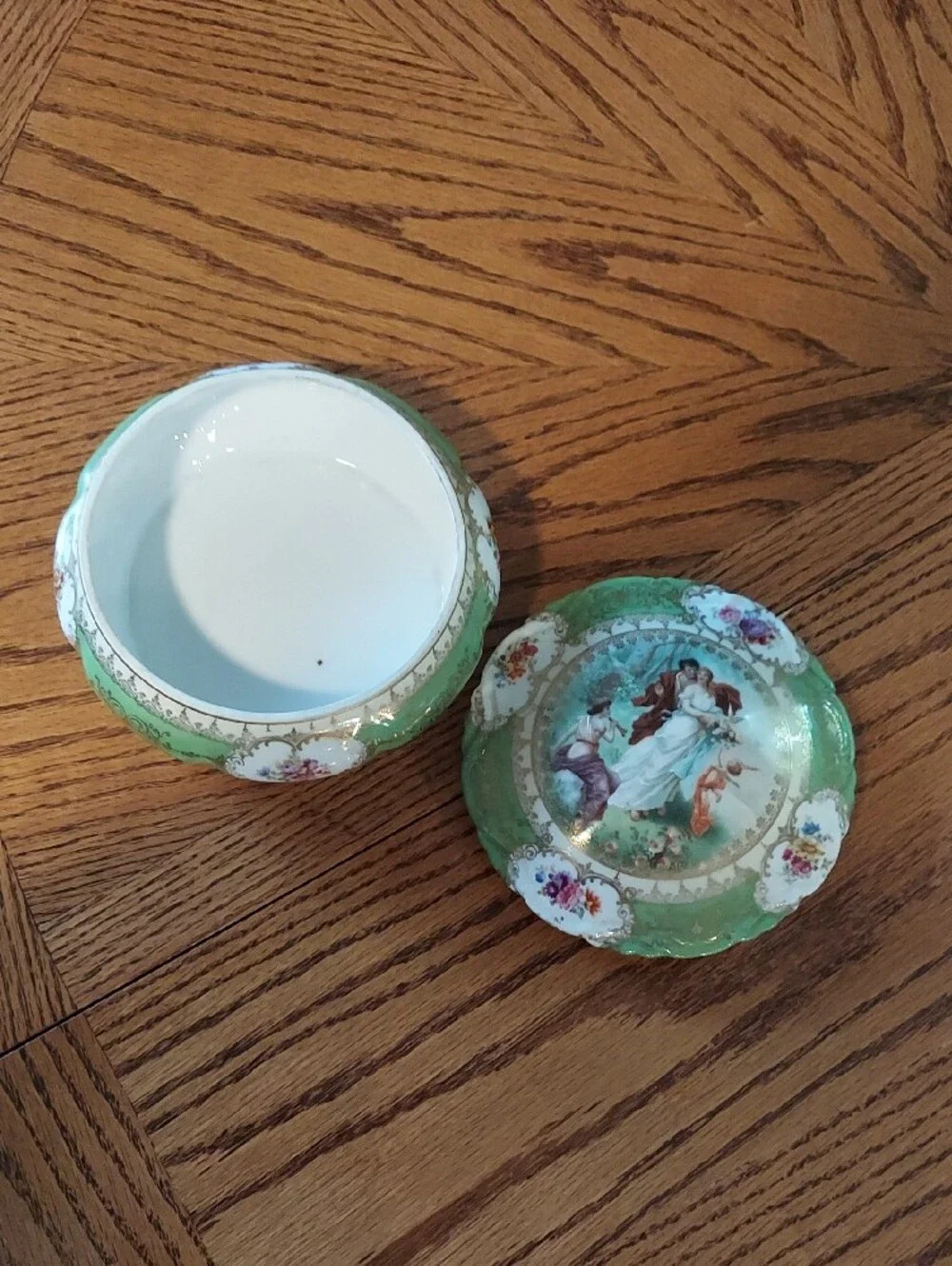 Antique Royal Vienna Hand Painted Porcelain Covered Box